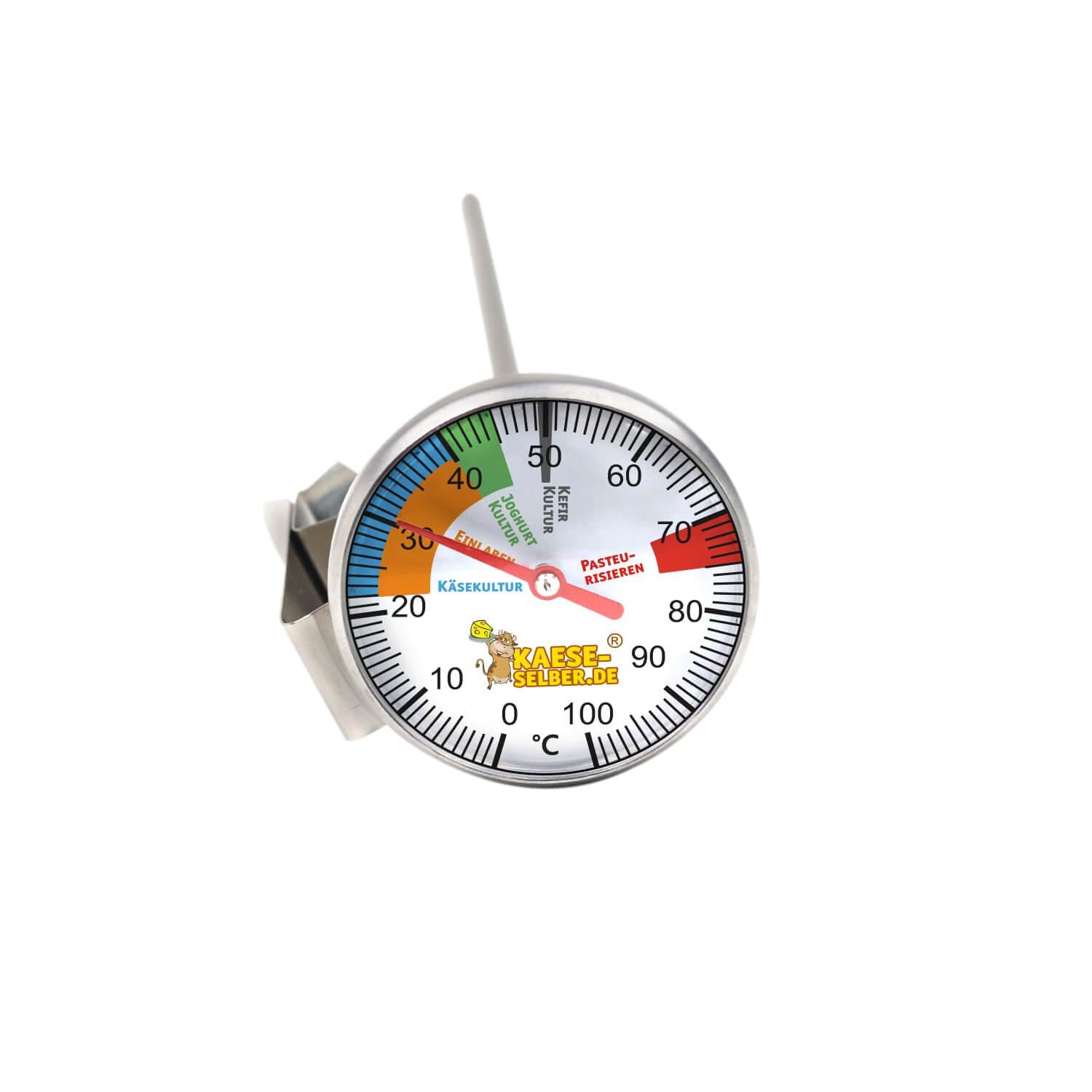 Edelstahl Thermometer PREMIUM PLUS 0 - 100 °C (für Käse, Joghurt, Quark)