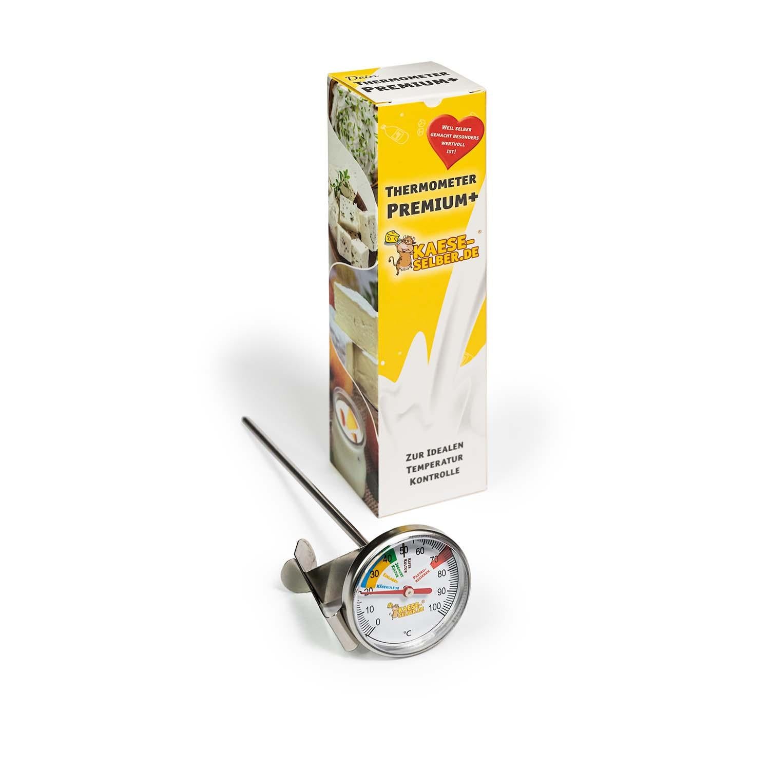 Edelstahl Thermometer PREMIUM PLUS 0 - 100 °C (für Käse, Joghurt, Quark)