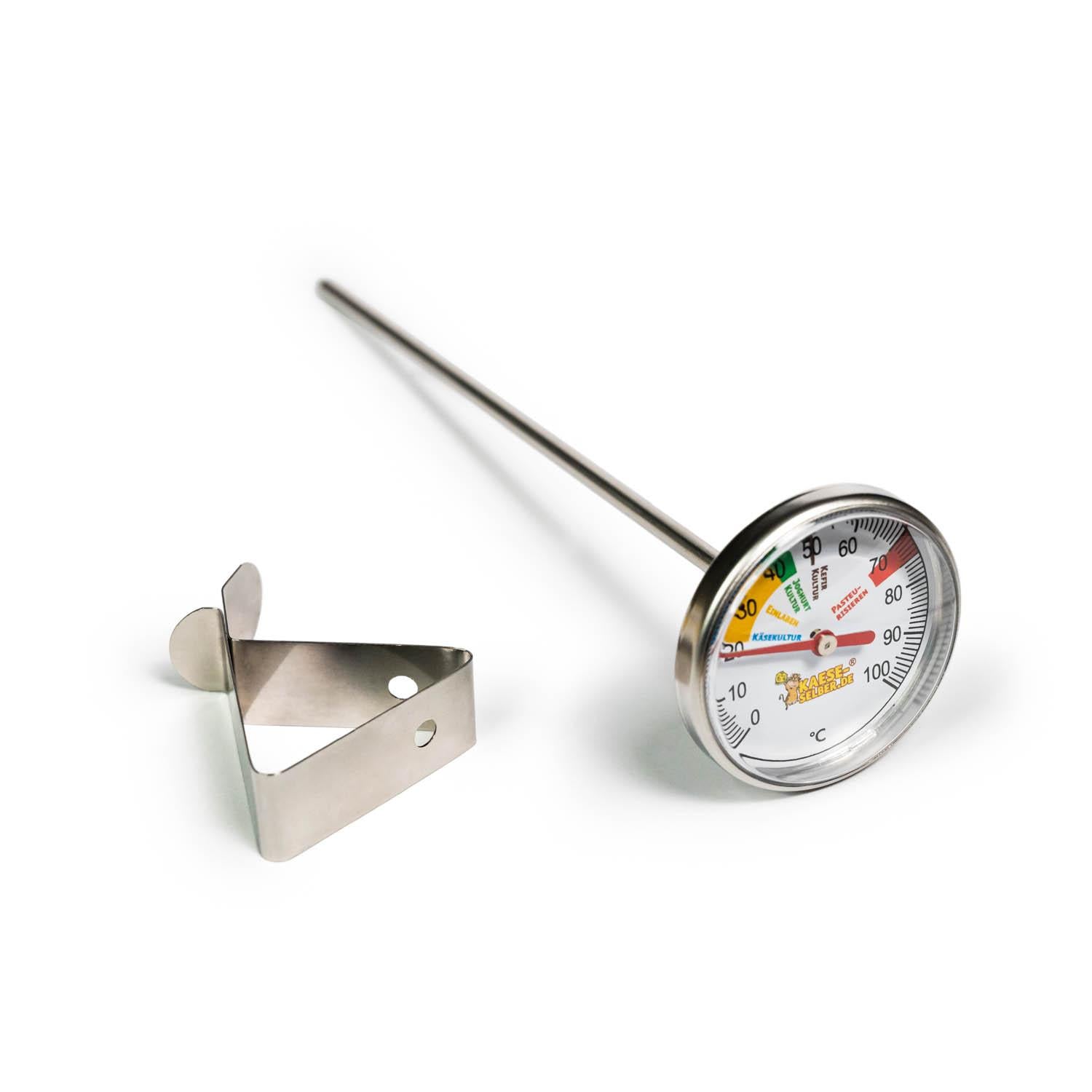 Edelstahl Thermometer PREMIUM PLUS 0 - 100 °C (für Käse, Joghurt, Quark)